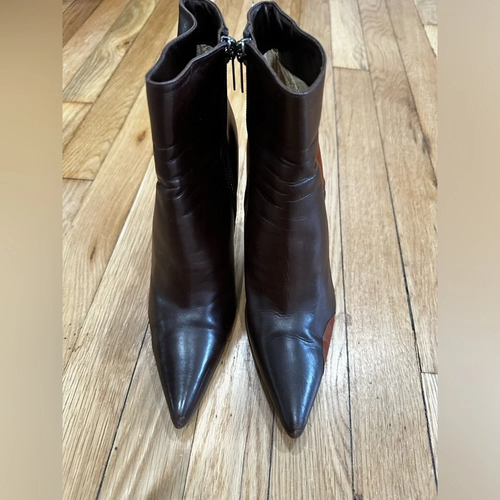 Bottega Veneta moodec Flame ankle booties brown orange heeled boot SZ 38/8 - Picture 4 of 9